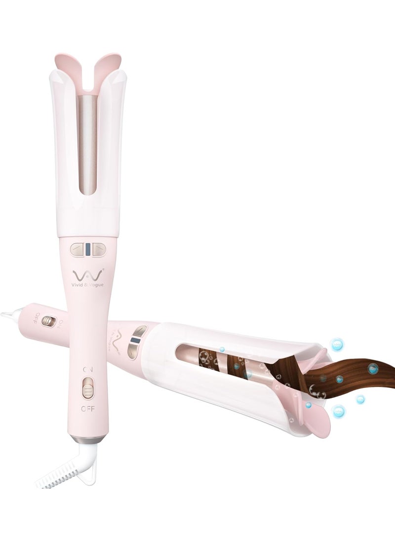 VAV VAV Automatic Curling Iron  125 Inch 32mm Ionic Ceramic 392 Constant Temperature Ideal for Medium to Long Hair Automatic Rotating Easy to Use Professional Curling ToolPink 