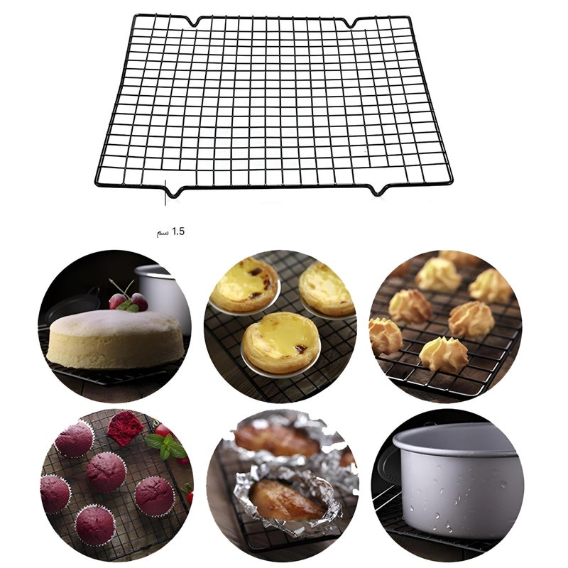 Cooling Rack - outstanding stainless steel cooling shelf for multi-purpose kitchen use, suitable for cookies, meat, bread, barbecue, roasting, with strong wire frame and non-stick coating - Image 3