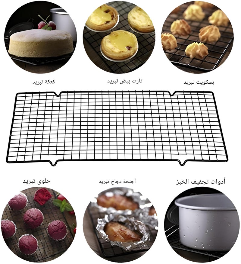 Cooling Rack - outstanding stainless steel cooling shelf for multi-purpose kitchen use, suitable for cookies, meat, bread, barbecue, roasting, with strong wire frame and non-stick coating - Image 4