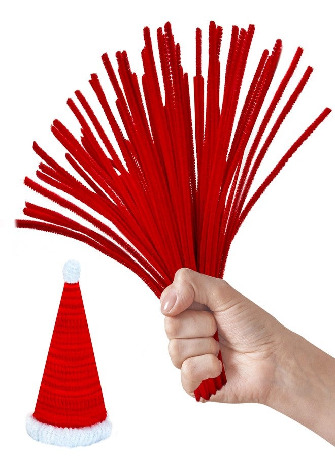 Yoblink 100PCS Red Pipe Cleaners,Colored Pipe Cleaners for Crafts,Pipe Cleaners Set,Pipe Cleaner Craft,Art and Craft Supplies - Image 1