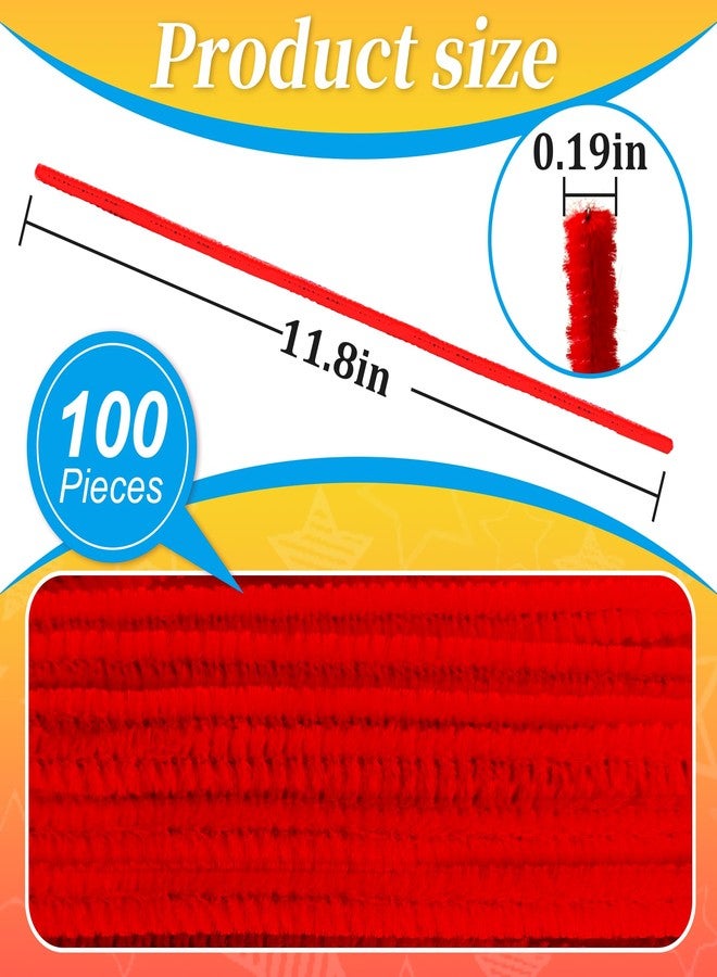 Yoblink 100PCS Red Pipe Cleaners,Colored Pipe Cleaners for Crafts,Pipe Cleaners Set,Pipe Cleaner Craft,Art and Craft Supplies - Image 2
