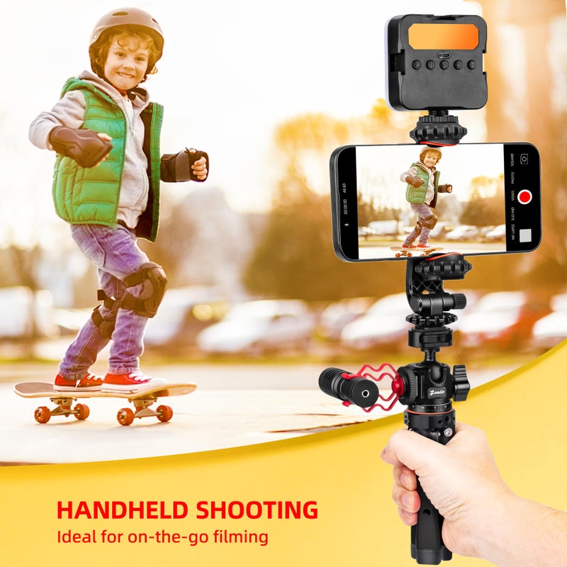 Zeadio Metal Camera Mini Tripod, with 1/4" Screw Ball Head Mount, Adjustable Heights Desktop Vlog Stand for Smooth 4 Osmo Mobile Ronin-S Vimble 2 Gimbal Handle Grip Stabilizer and All Cameras - Image 3
