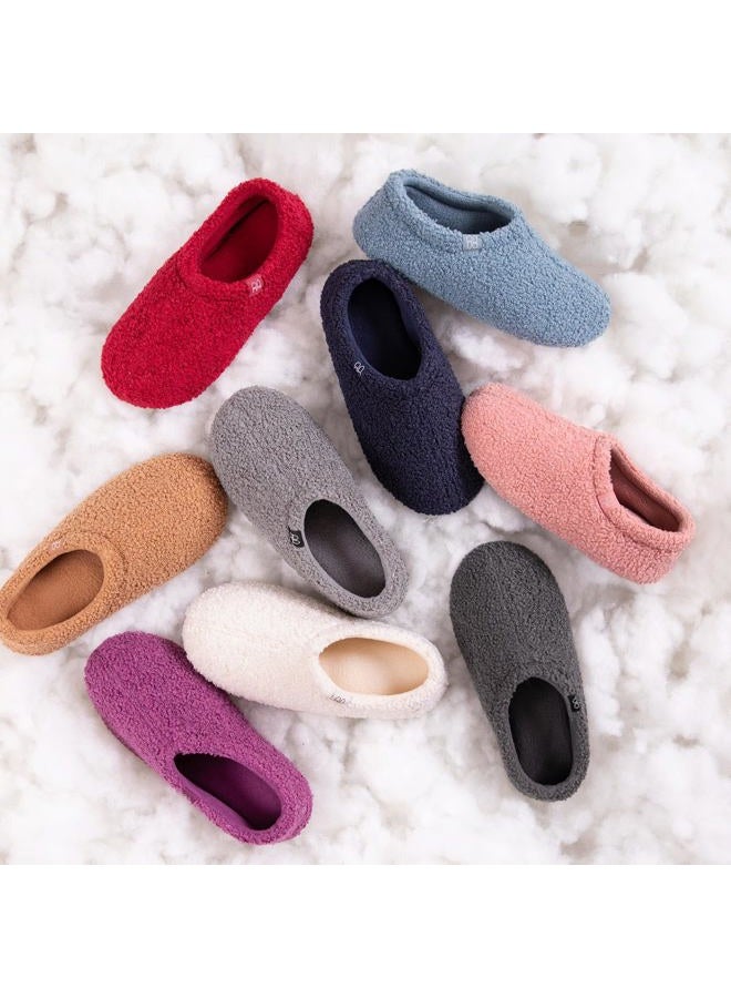 HomeTop Women's Fuzzy Curly Fur Memory Foam Loafer Slippers Bedroom House Shoes with Polar Fleece Lining (8.5 US,Dark Grey)  - Image 4