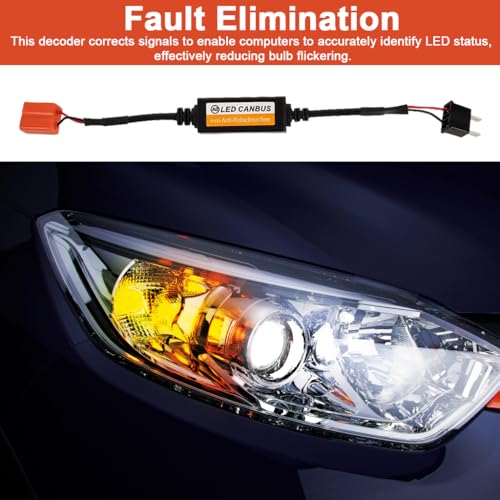 STHIRA® 2PCS H7 LED Bulb Decoder, H7 LED Light CANbus Decoder Anti Flicker Harness, Resistor Decoders Error Free Adapter, Fix Headlights Fog Light DRL Error Code, Plug and Play, Car Accessories - Image 5