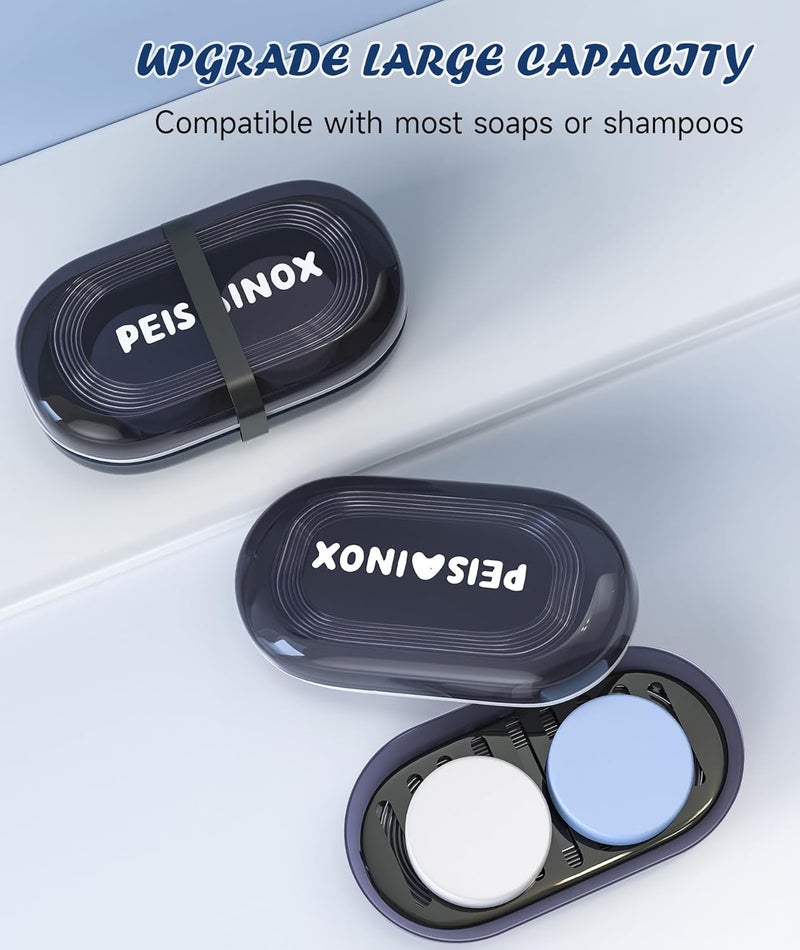 Doter Leakproof Travel Soap Dish with Lid - Draining Soap Bar Holder for Bathroom, Shower, Gym, School, Camping, Vacation, Outdoor - Image 4
