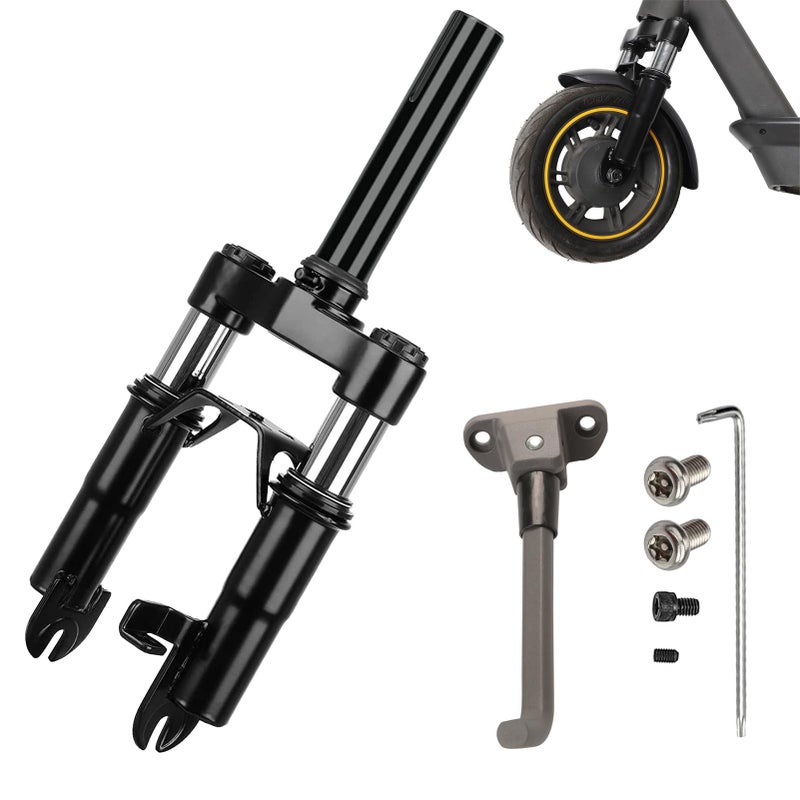 MIMIRACLE Electric Scooter Front Suspension Kit Spring Fork Compatible with Max G30 G30LP Segway Ninebot Electric Scooter Shock Absorption Parts AntiVibration Accessories with Foot Stand