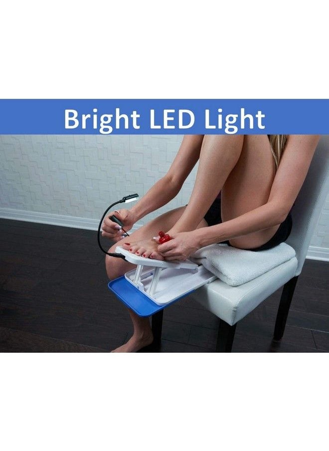 Pro Professional Home Pedicure Kit Pro Includes Lit Magnifier Drying Fan And Task Light Paint Nails With Ease Using Pedi Assistant Tool Diy For Women Of All Ages