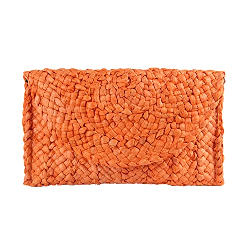 LUI SUI Women Straw Clutch Purse Handbag Straw Shoulder Bag Summer Beach Bag Woven Bag Envelope Purse Wallet - Image 1