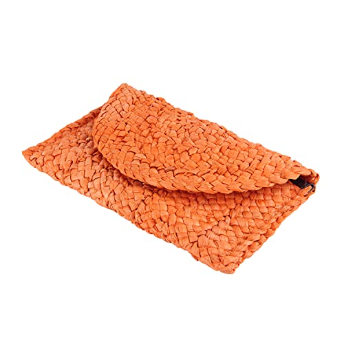 LUI SUI Women Straw Clutch Purse Handbag Straw Shoulder Bag Summer Beach Bag Woven Bag Envelope Purse Wallet - Image 5