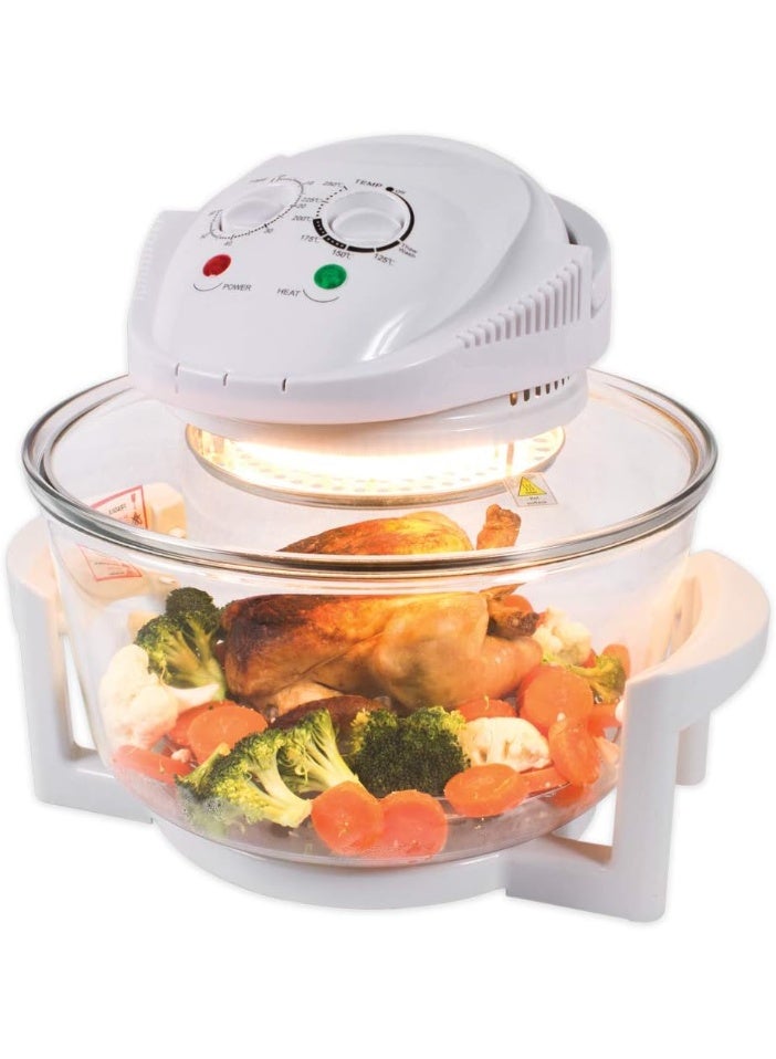 Hope 12-Litre Low Fat Halogen Oven, 1300W Air Fryer Cooker with Halogen, Convection and Infrared Cooking Power, 60-Minute Timer and Adjustable Temperature Dial for Roasting, Baking and Everyday Cooking - Image 1
