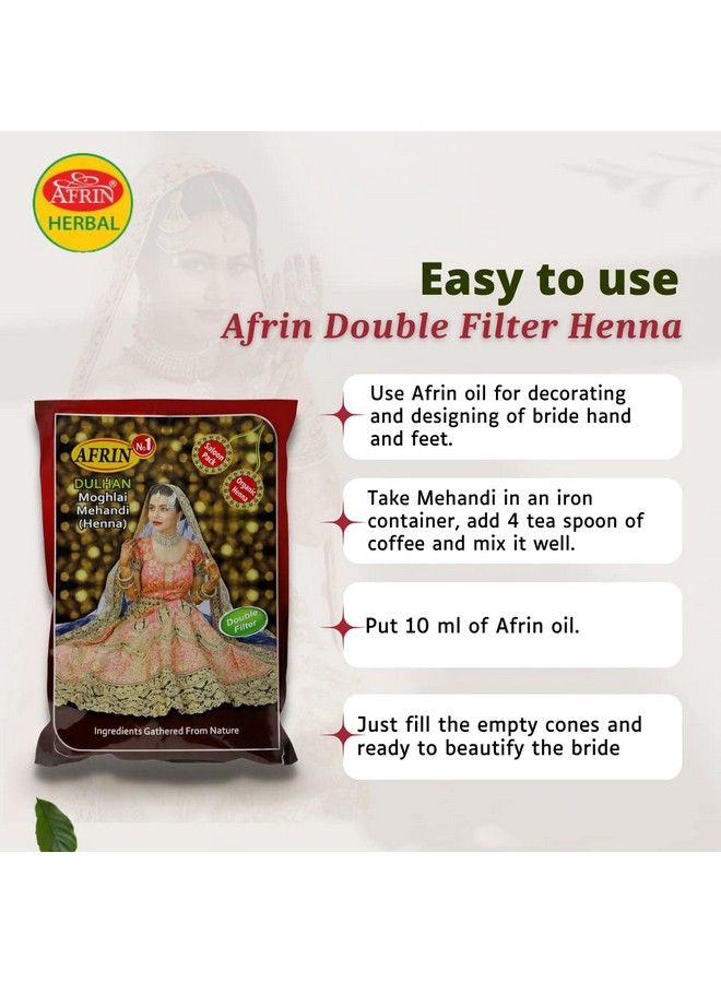 Afrin Organic Henna Double Filter Dulhan Mughlai Mehandi (1 Kg)  - Image 5