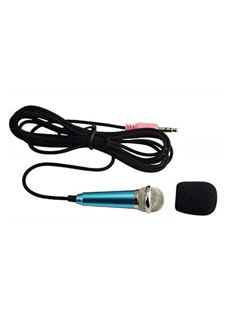 Blue Mini Microphone Stereo Condenser Mic for IOS Android Phone PC Laptop Chatting Singing Karaoke - Image 2