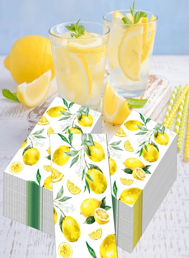 BHNACIER 40Pcs Lemon Paper Napkins Yellow Citrus Fruit Disposable Hand Napkin Watercolor Summer Fruit Disposable Hand Towel for Summer Kitchen, Bathroom, Tea Party, Baby Shower - Image 4