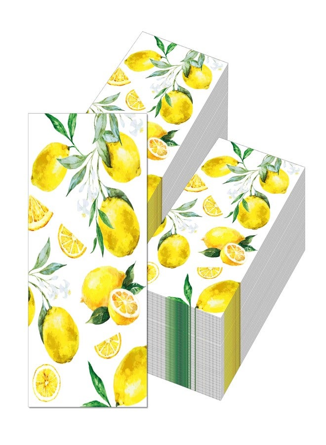 BHNACIER 40Pcs Lemon Paper Napkins Yellow Citrus Fruit Disposable Hand Napkin Watercolor Summer Fruit Disposable Hand Towel for Summer Kitchen, Bathroom, Tea Party, Baby Shower - Image 2
