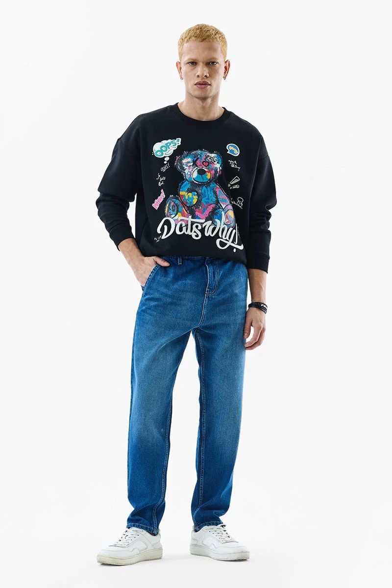 سنيتش Blue Solid Relaxed Casual Jeans