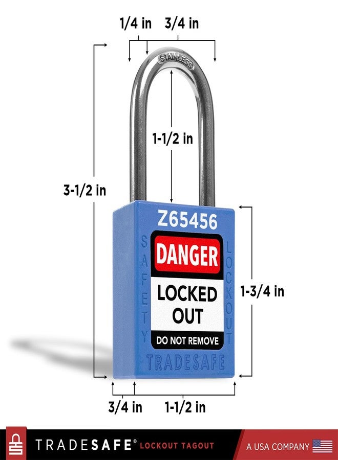 TRADESAFE Lockout Tagout Locks Set - 10 Blue Keyed Alike Padlocks, 2 Keys Per Lock, OSHA Compliant Loto Locks - Image 2