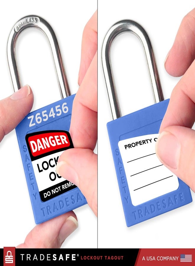 TRADESAFE Lockout Tagout Locks Set - 10 Blue Keyed Alike Padlocks, 2 Keys Per Lock, OSHA Compliant Loto Locks - Image 5