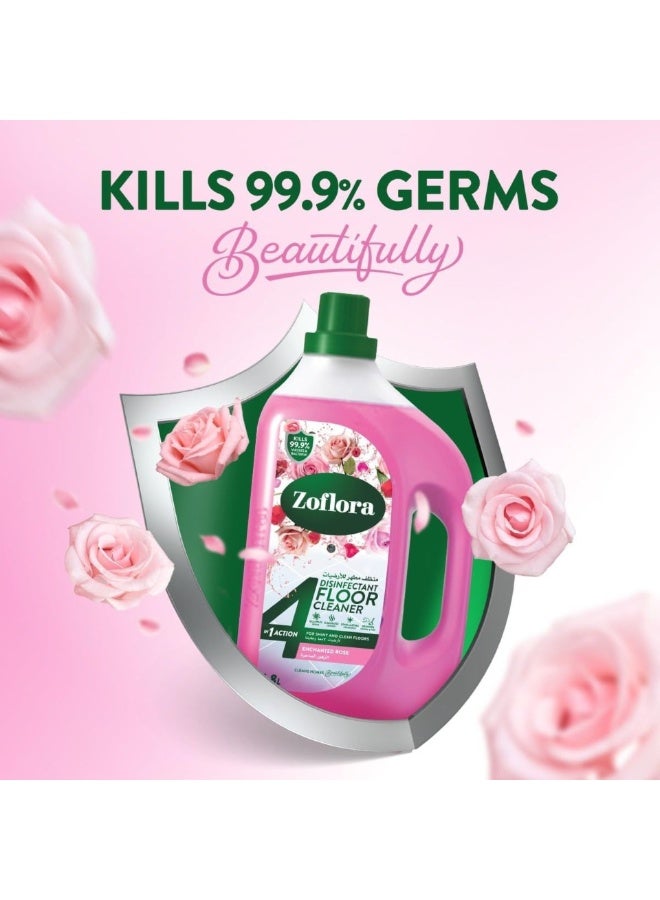 زوفلورا منظف ​​ومطهر للأرضيات مضاد للبكتيريا برائحة الورد الساحر 1.8 لتر - Image 5