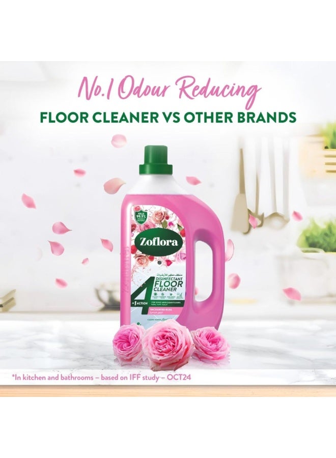 زوفلورا منظف ​​ومطهر للأرضيات مضاد للبكتيريا برائحة الورد الساحر 1.8 لتر - Image 3