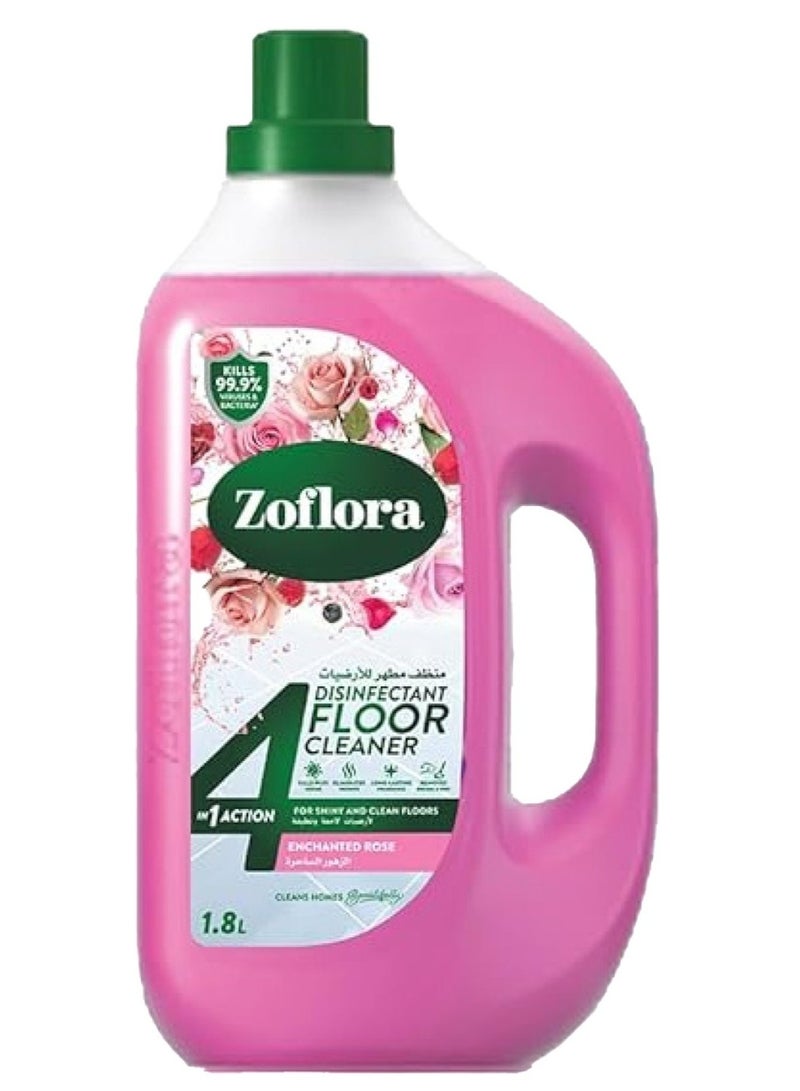 زوفلورا منظف ​​ومطهر للأرضيات مضاد للبكتيريا برائحة الورد الساحر 1.8 لتر - Image 1