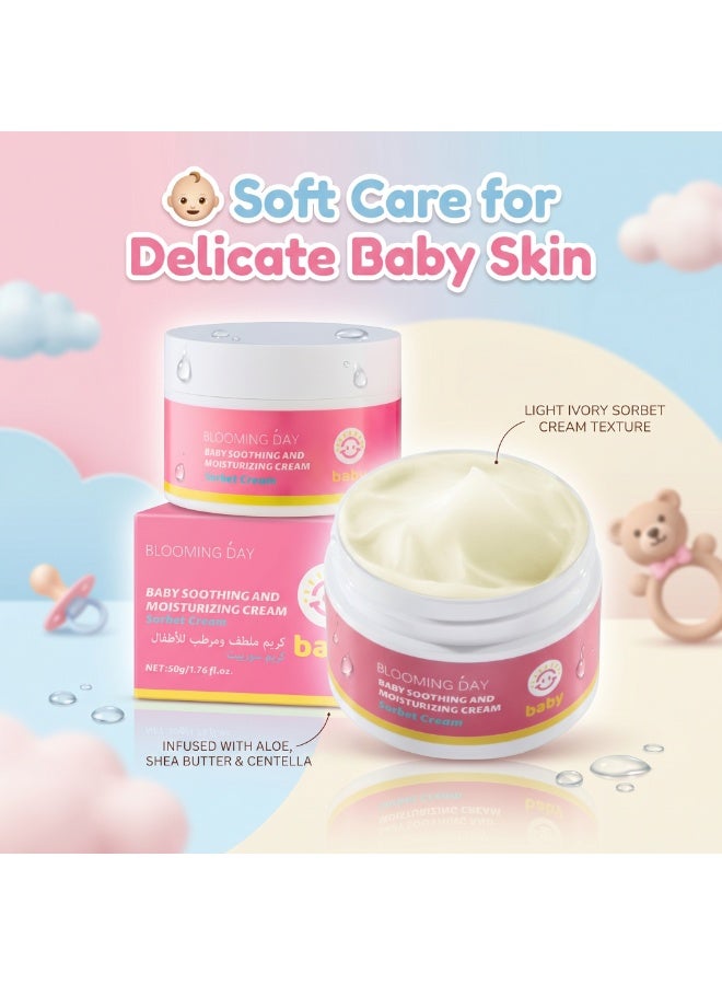 Blooming Day Baby Soothing & Moisturizing Cream 50g | Gentle Hydrating Sorbet Cream for Sensitive Baby Skin - Image 1