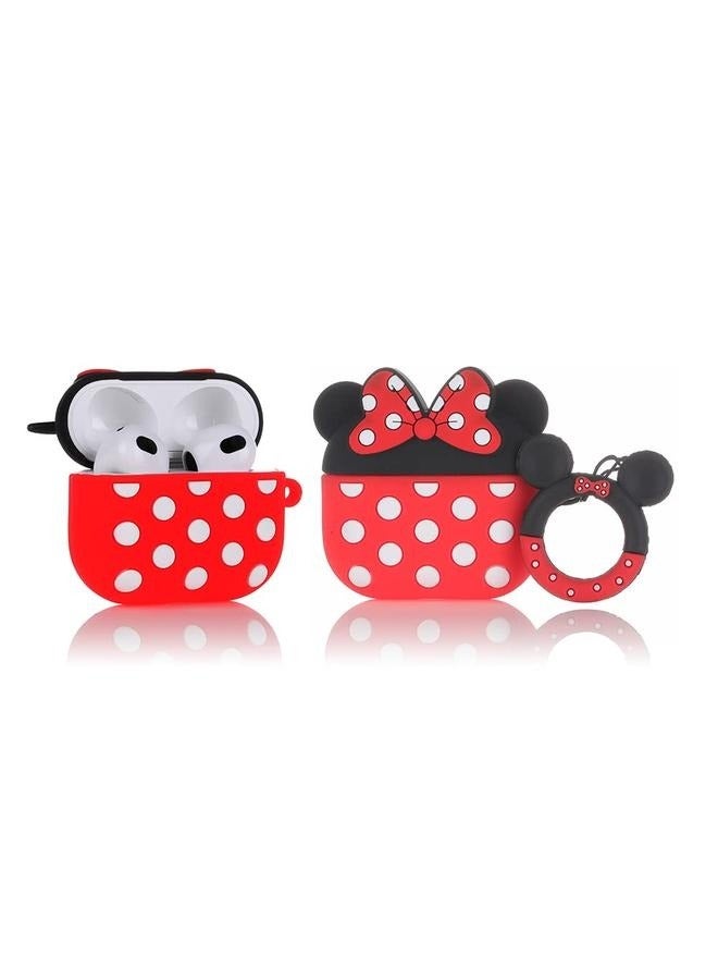 Protective Case Cover Compatible with New Apple AirPods 3rd Generation Red/Black，Silicone Cartoon Cute Case Protective Shockproof Covers for Airpods 3  - Image 2