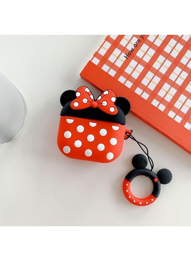 Protective Case Cover Compatible with New Apple AirPods 3rd Generation Red/Black，Silicone Cartoon Cute Case Protective Shockproof Covers for Airpods 3  - Image 4