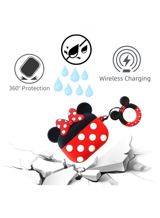Protective Case Cover Compatible with New Apple AirPods 3rd Generation Red/Black，Silicone Cartoon Cute Case Protective Shockproof Covers for Airpods 3  - Image 5
