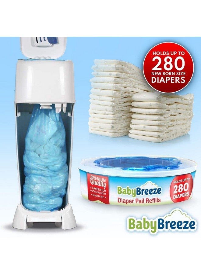 BabyBreeze Diaper Pail Refill Bags Compatible With Playtex Diaper Genie Pails Odor Absorbing Diaper Disposal Trash Bags 1400 Count (5Pack)  - Image 3