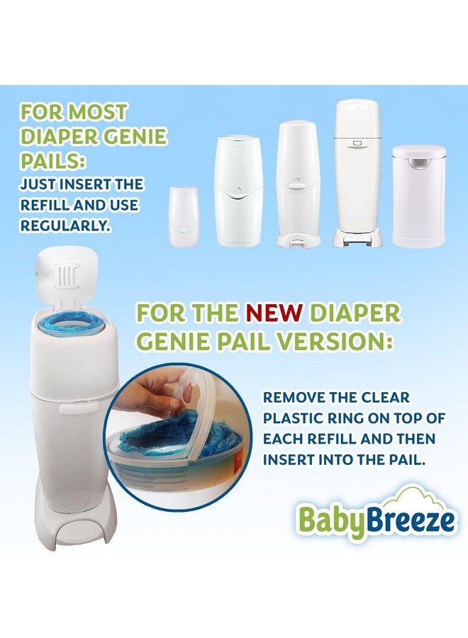 BabyBreeze Diaper Pail Refill Bags Compatible With Playtex Diaper Genie Pails Odor Absorbing Diaper Disposal Trash Bags 1400 Count (5Pack)  - Image 4