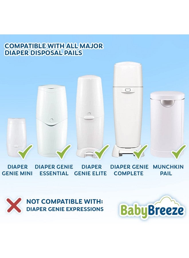 BabyBreeze Diaper Pail Refill Bags Compatible With Playtex Diaper Genie Pails Odor Absorbing Diaper Disposal Trash Bags 1400 Count (5Pack)  - Image 5