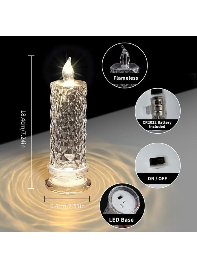 LED Flameless Realistic and Bright Candle Lights Shadow,Battery Operated Pillar Fake Candles For Halloween,Christmas,Weddings,Festivals Decoration (White) - Image 4