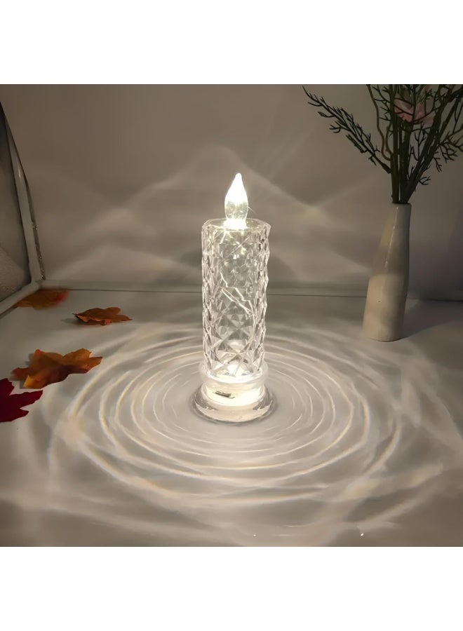 LED Flameless Realistic and Bright Candle Lights Shadow,Battery Operated Pillar Fake Candles For Halloween,Christmas,Weddings,Festivals Decoration (White) - Image 1