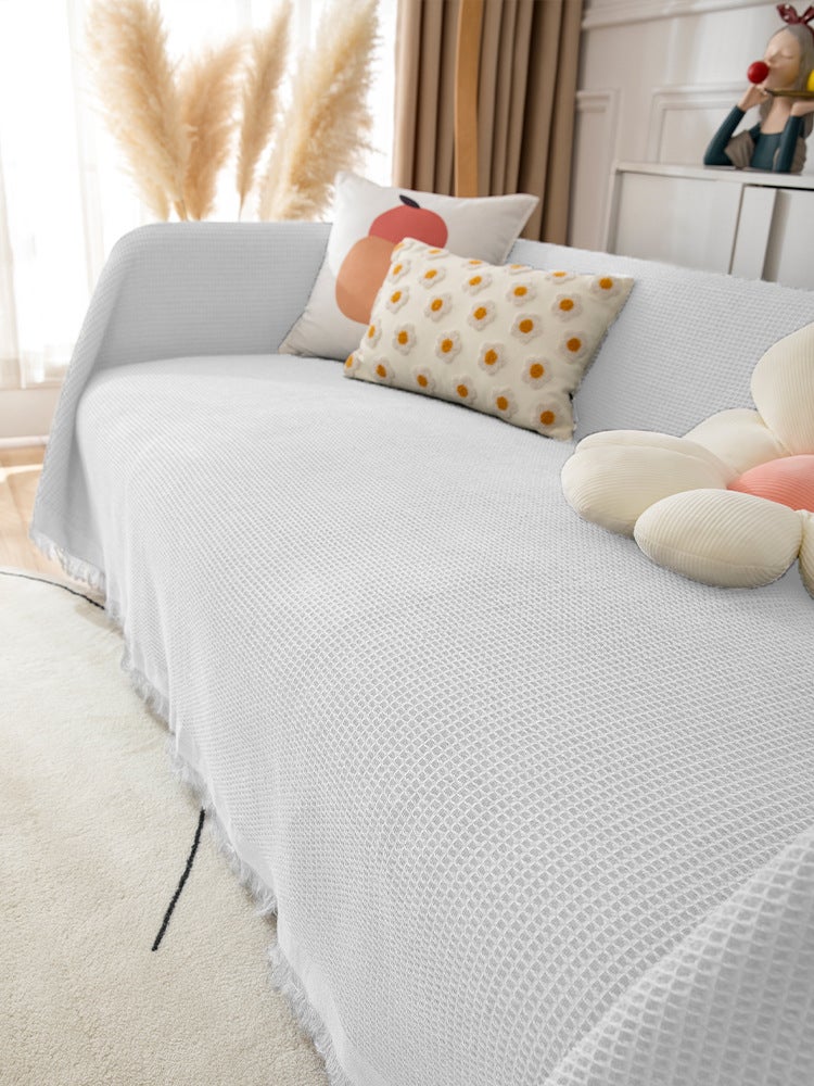Internet Famous Ins Style Sofa Towel Anti-Cat Claw Cotton Linen Backrest Cloth Sofa Cushion Cover Blanket Cushion All Seasons Universal Cover Cloth - Image 1