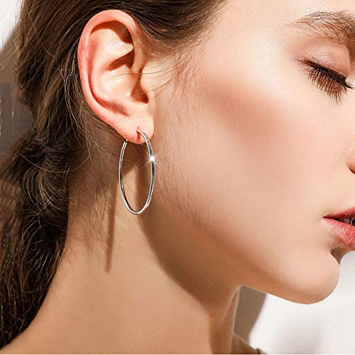 Spiritlele 24 Pairs Silver Hoop Earrings Lightweight Multipack Cubic Zirconia Earrings Assorted Earrings Set for Women - Image 3