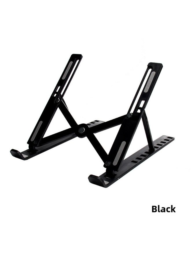 Notebook Stand N3 Folding Vertical Plastic Portable Heat Dissipation Base Desktop Elevation Lifting Flat Stand-Color:Black 10-file Upgrade + E-commerce Box + Storage Bag - Image 1