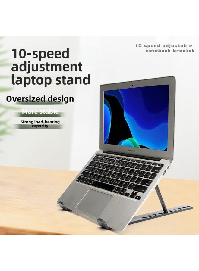 Notebook Stand N3 Folding Vertical Plastic Portable Heat Dissipation Base Desktop Elevation Lifting Flat Stand-Color:Black 10-file Upgrade + E-commerce Box + Storage Bag - Image 2
