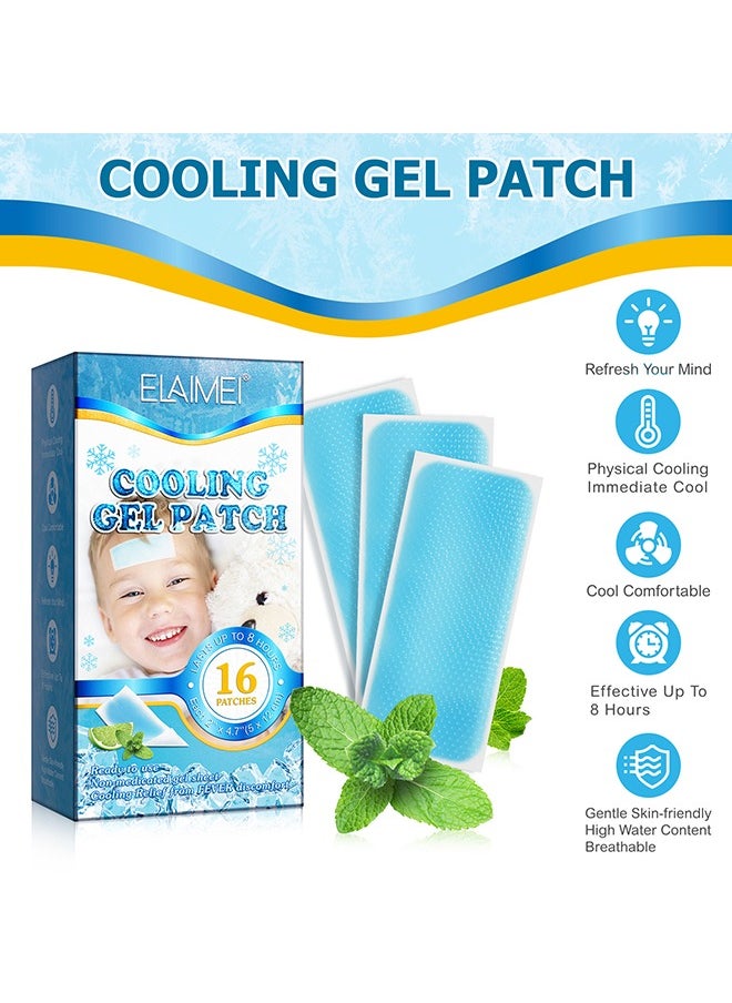 Elaimei 16 Pack Cooling Patch - Cooling Patch for Fever - Natural Headache Relief & Migraine - Soft Gel Sheet - Fever Patch for Children - Tension/Sinusitis - Headache Prevention  - Image 5