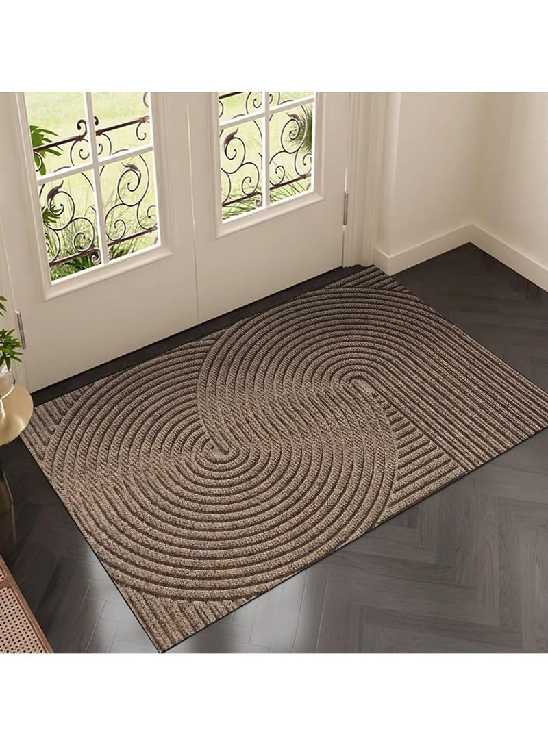 MIXDE Waterproof u0026 Non-Slip Door Mat - Heavy-Duty Low-Pile Indoor/Outdoor Welcome Mat for Front Door, Entryway, Garage - Stain, Dirt Resistant Rug (60*90cm, Khaki) - Image 5