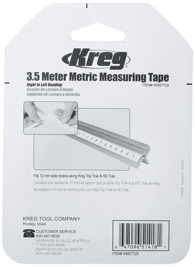 Kreg KMS7728 3.5 Meter Self Adhesive Measuring Tape (R to L) - Image 4