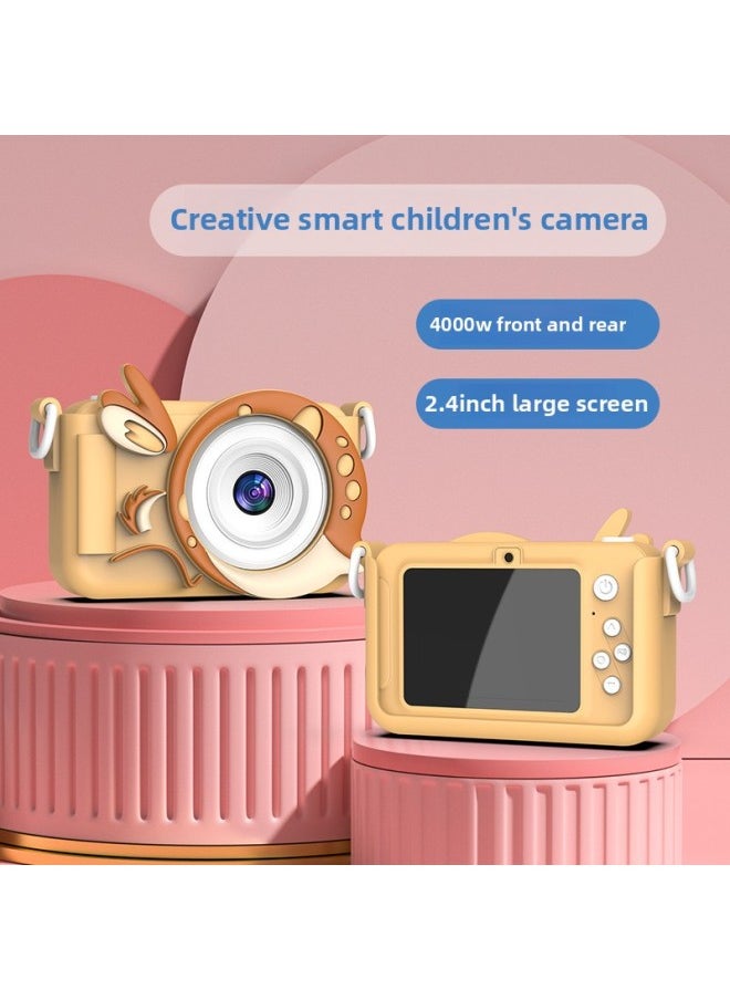 Generic A5 Fawn Children's Camera 2.4 "Large Screen HD Dual Camera Cartoon Digital Camera Direct Supply-Body Color:64g Memory Card  - Image 2