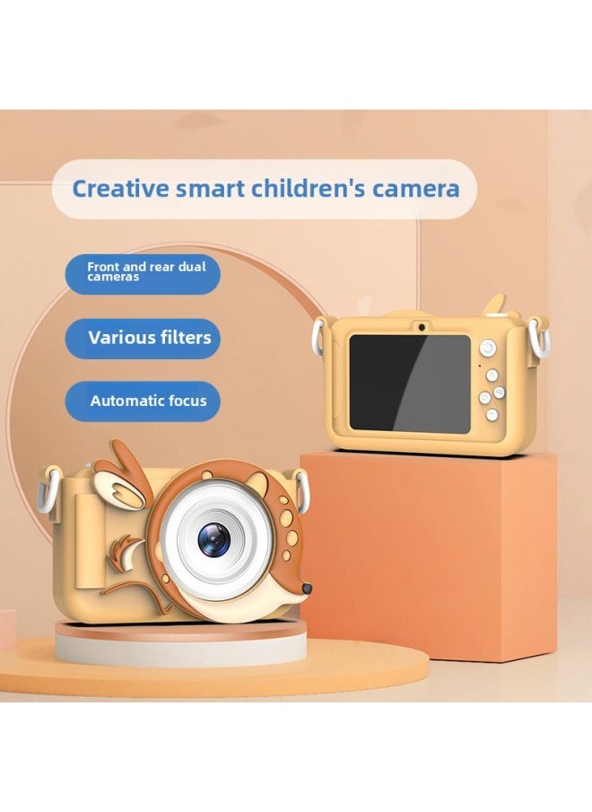 Generic A5 Fawn Children's Camera 2.4 "Large Screen HD Dual Camera Cartoon Digital Camera Direct Supply-Body Color:64g Memory Card  - Image 1