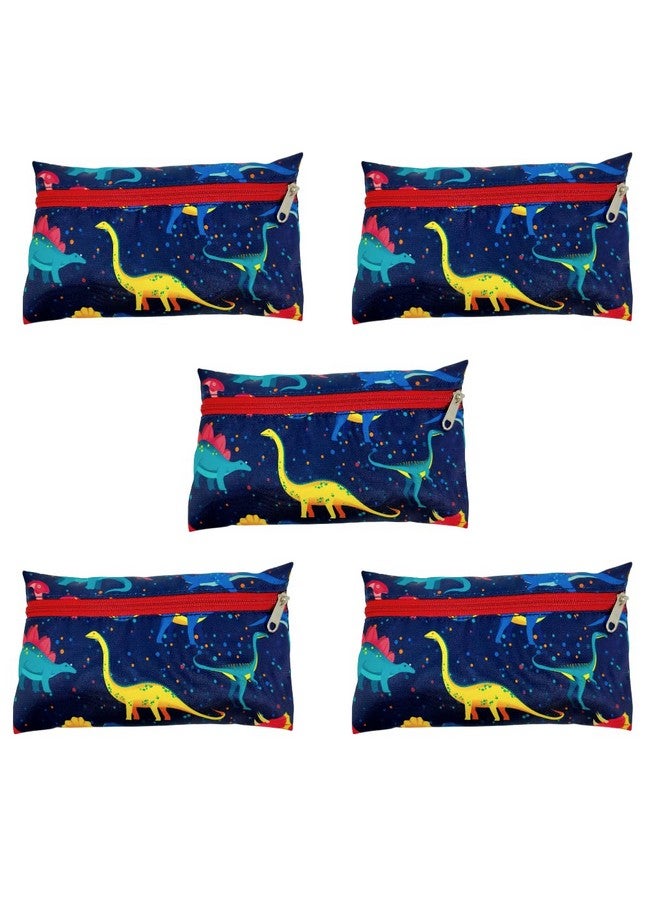HOMEMATES 5 Pcs Return Gift Dinosaur Large Capacity Pencil Stationery Pouch Bag for Kids Boys & Girls - Image 1
