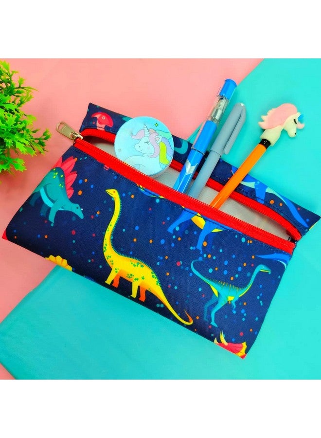 HOMEMATES 5 Pcs Return Gift Dinosaur Large Capacity Pencil Stationery Pouch Bag for Kids Boys & Girls - Image 4