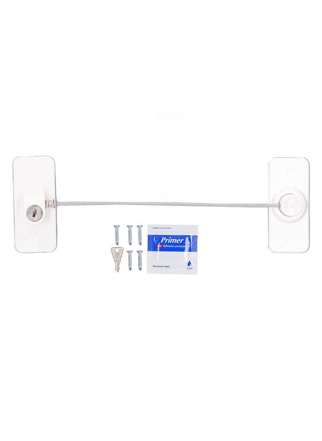 Thoraya Childproof Window Restrictor 360 Degree Rotatable Non Mark Adhesive Multifunction Child Safety Lock for Cabinet Fridge White  - Image 1