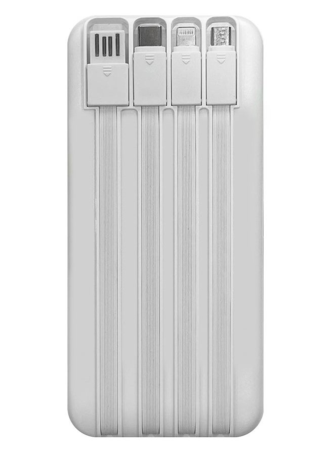 R52A Power Bank 20000mAh - Ultra-Compact 66W High-Speed Charging with PD35W Support and Four Built-in Cables / White