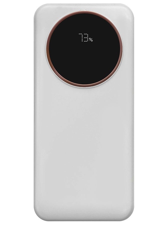 R52A Power Bank 20000mAh - Ultra-Compact 66W High-Speed Charging with PD35W Support and Four Built-in Cables / White