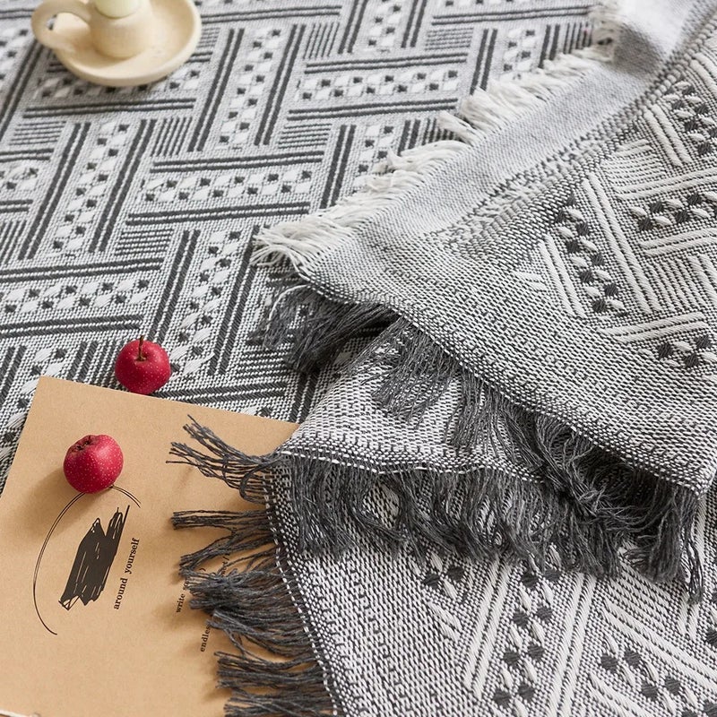 Bluejw American Style Rectangular Dining Tablecloth – Woven Cotton Linen Jacquard Fabric Table Runner for Decorative Table Mat, Stylish & Durable - Image 5