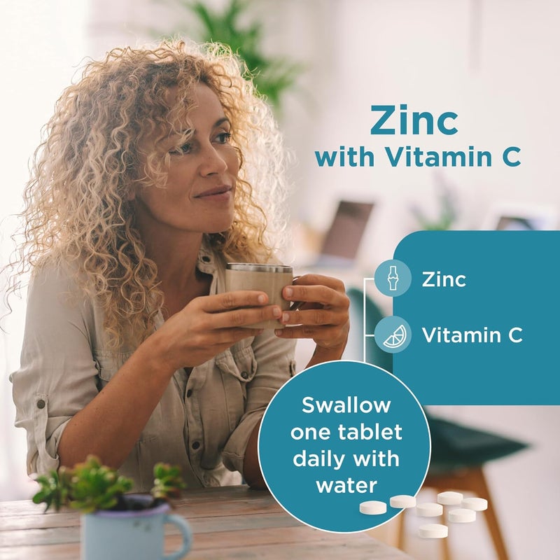 Healthspan Zinc with Vitamin C 360 Tablets Immune Health Bones Eyes Skin Hair Nails 15mg Zinc 80mg Vitamin C per Tablet Easily Absorbable OneADay Easy to Swallow Vegan - Image 5