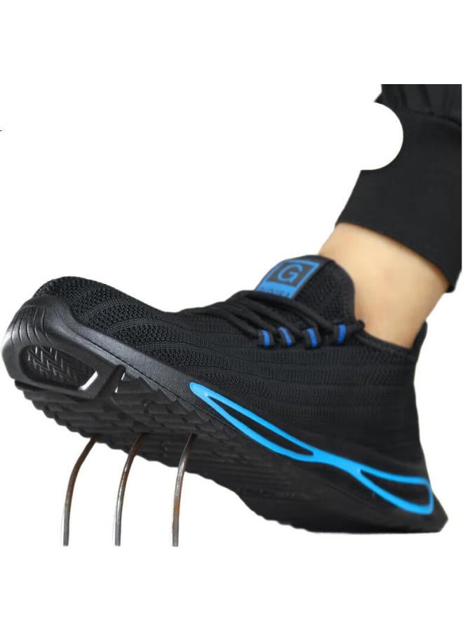 JUNBU Men'S Summer Breathable Steel Toe Anti-Smashing Anti-Piercing Lightweight Anti-Odor Safety Work Shoes 1081F 41 - Image 2